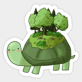 Cute turtle island Sticker